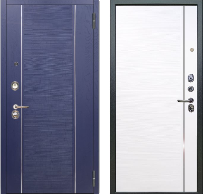 Фото Дверь Аргус ЛЮКС 3К Дижон-Роял-Вуд-Синий  Антик серебро DIS006853